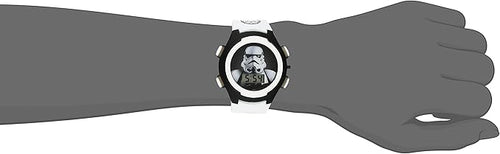 Star Wars Kids' Stormtrooper Digital Display LCD Quartz White Watch for Boys
