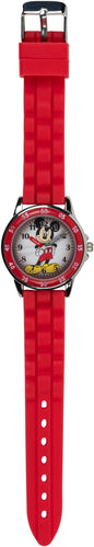 Mickey Mouse Kids Analog Time Teacher Watch, Easy-Read Dial, Fun Educational Watch, Silicone Strap