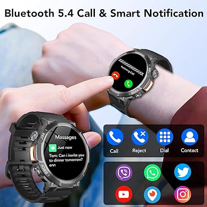 Military Smart Watches for Men(Answer/Make Calls), 1.53